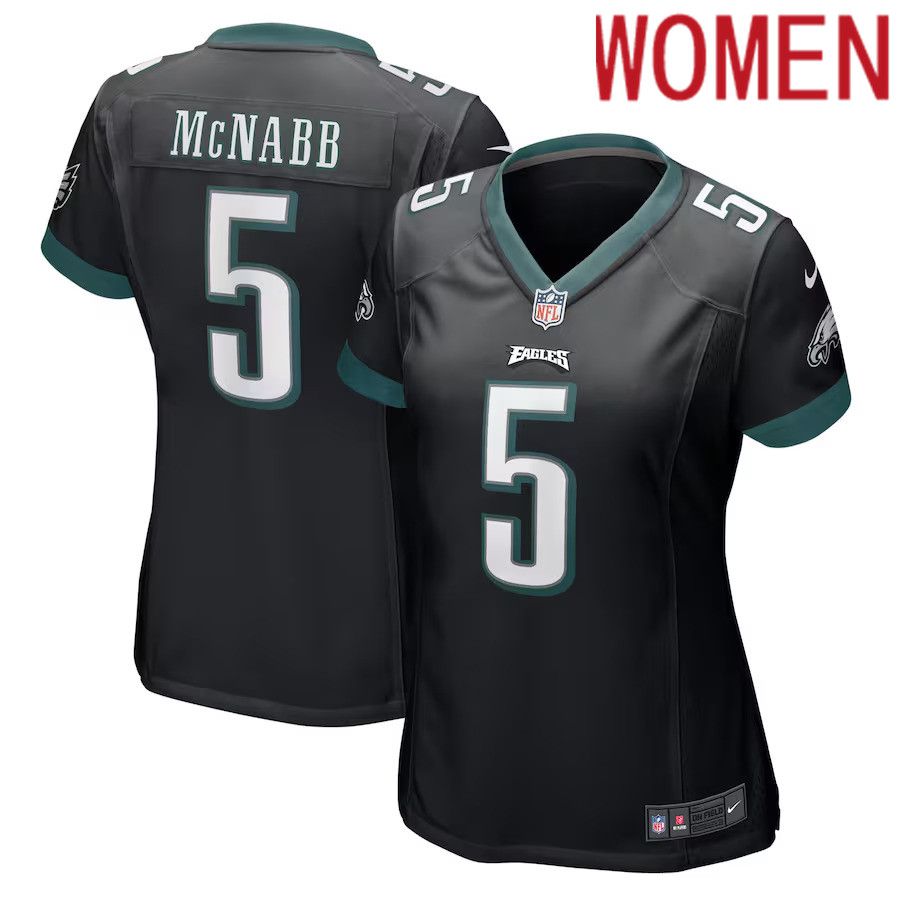 Women Philadelphia Eagles #5 Donovan McNabb Nike Black Retired Player NFL Jersey